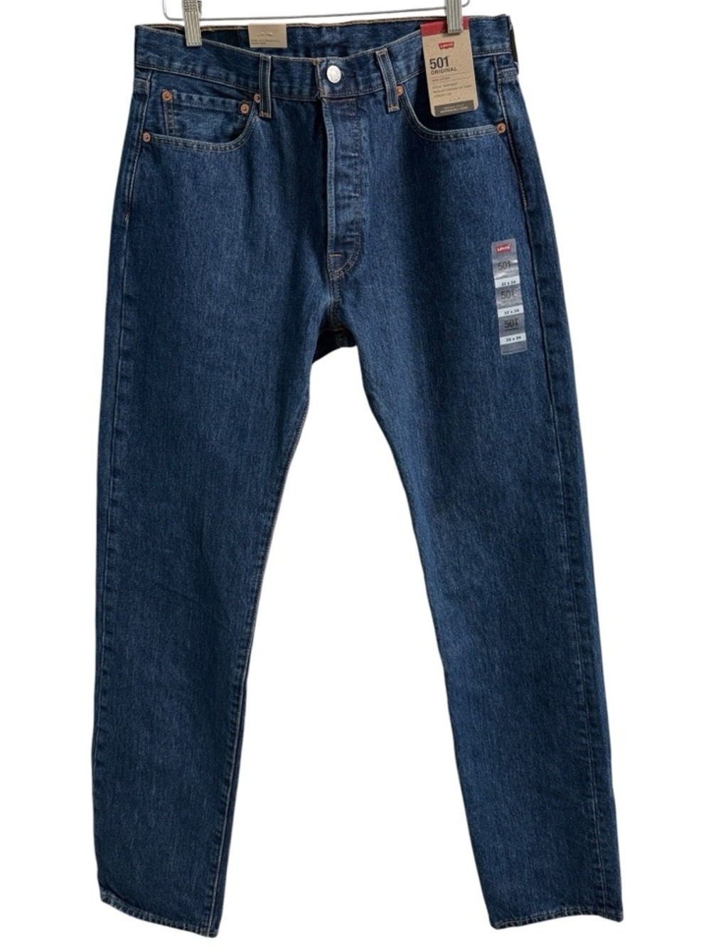 Levis Premium 501 Original Fit Blue Straight Leg Button Fly Jeans 32x34 NWT